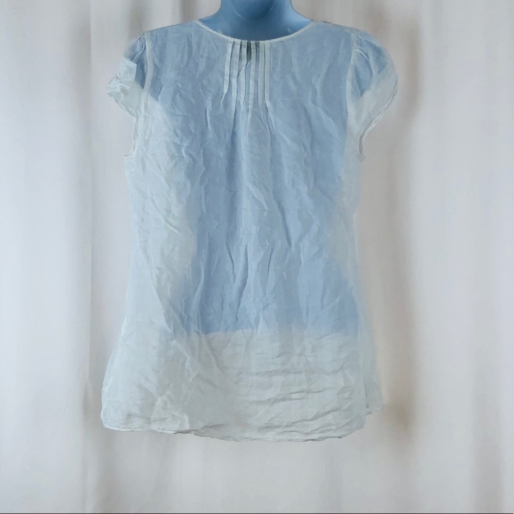 Calvin Klein Y-neck pleated embellished top S - Picture 4 of 16